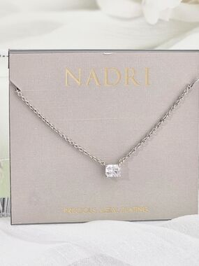 Nadri Necklace Modern Luv Small Emerald Cut Necklace Cubic Zirconia Pendant Gift